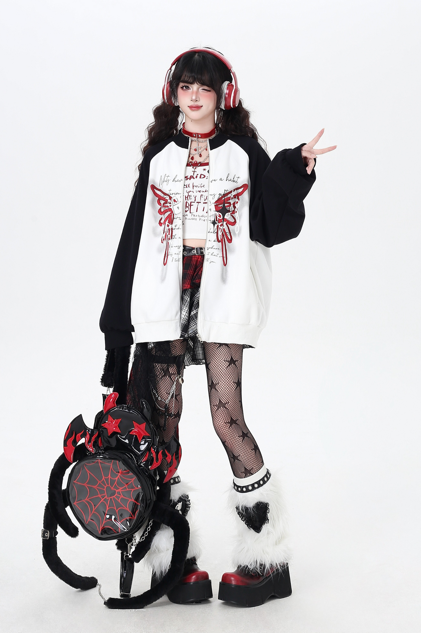 Butterfly Bicolor Loose Hoodie