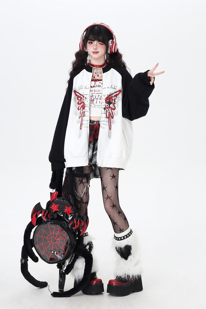 Butterfly Bicolor Loose Hoodie