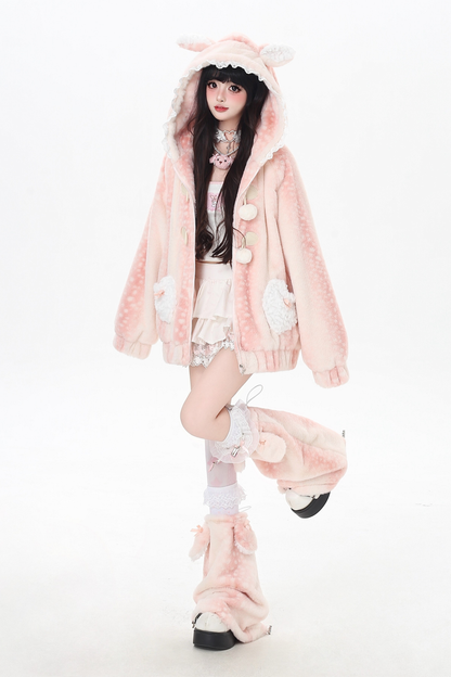 スイートフリースアニマルフードジャケット