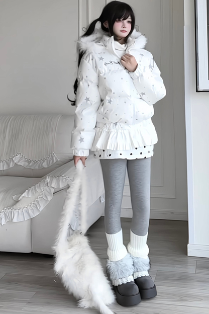 Y2K Fur Hooded Down Jacket