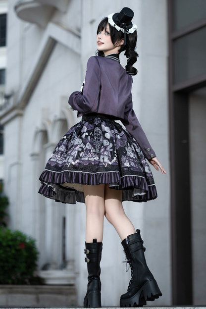 ナイトアリスマジックシアターロリータスカート+シャツ+ショートジャケット