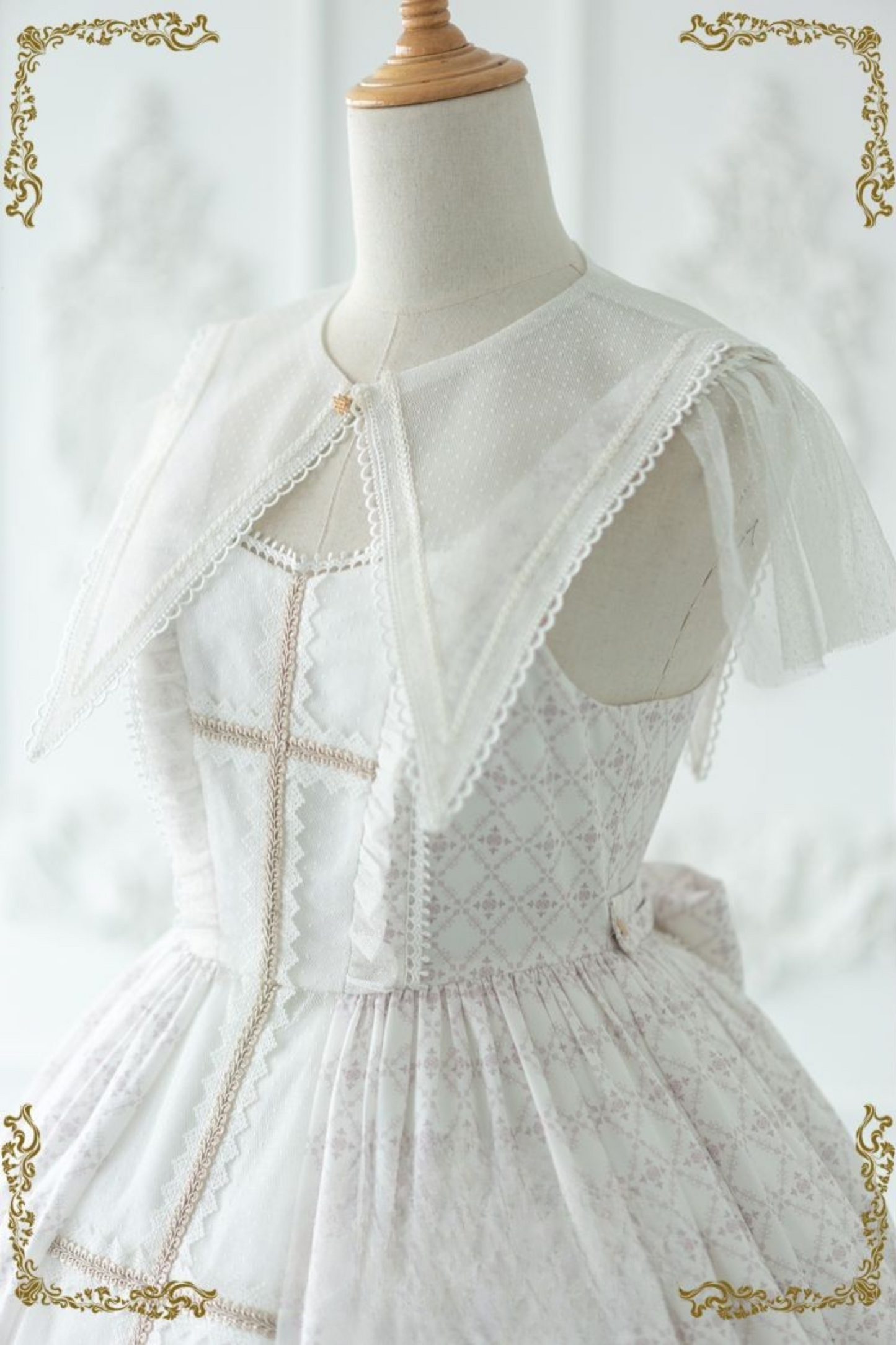 ウィンドウシックレトロドールロリータドレス