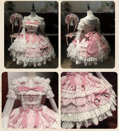 [Pre-order product] Lily's Tea Party Antique Lolita Dress Complete