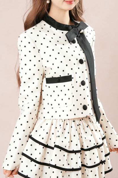 フレンチドットジャケット+ティアードスカート