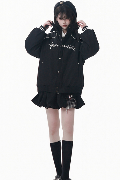 モードダークジャケット+シャツ+ロングスカート+ショートスカート
