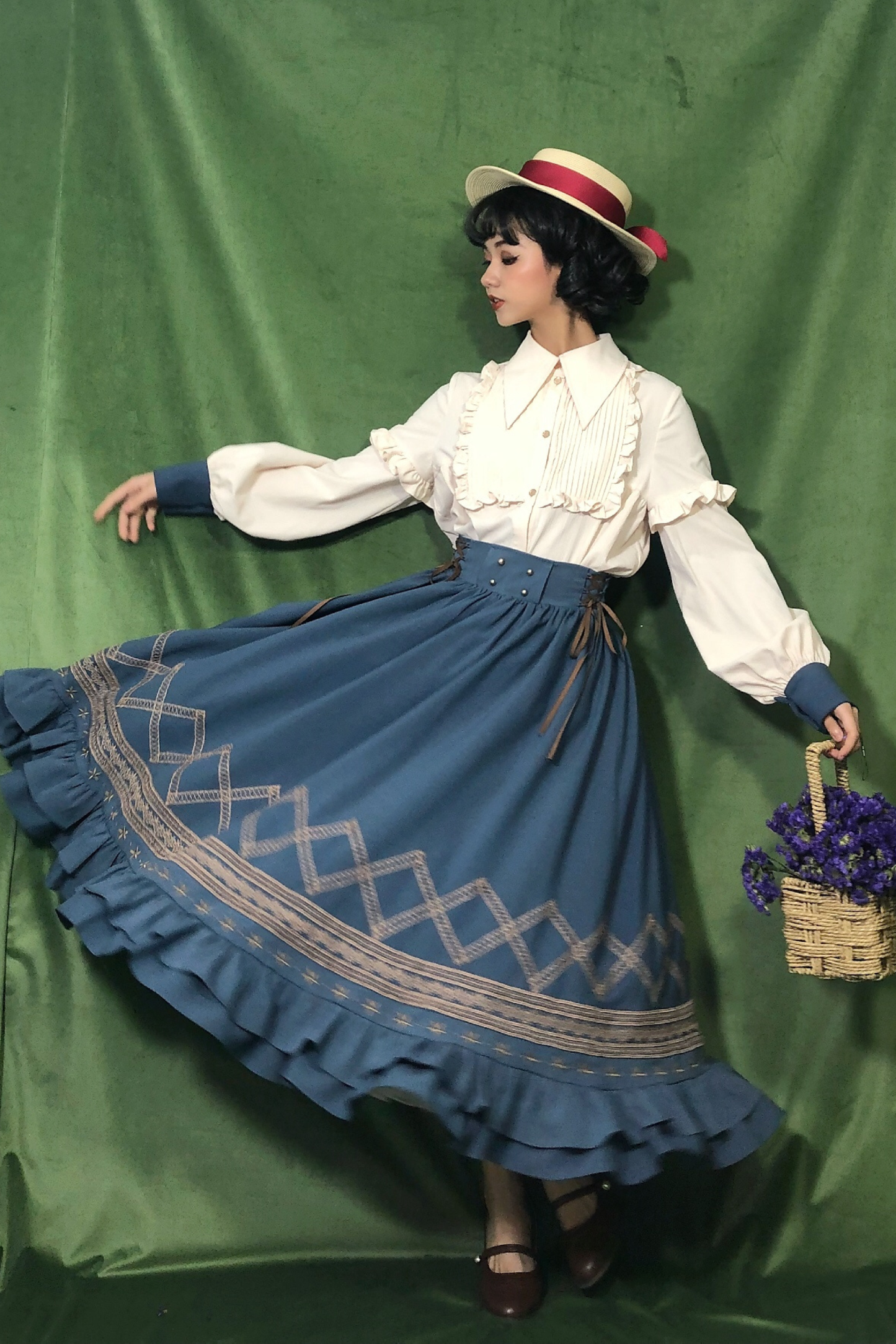 クラシカルレトロフレアロリータスカート