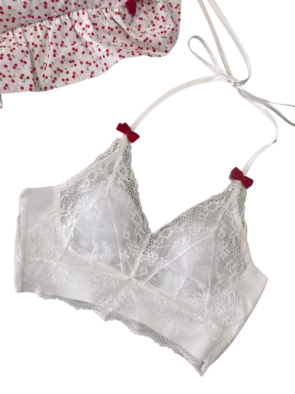 チュイルリーガーデンローカットスイートリボンレースショートキャミソール