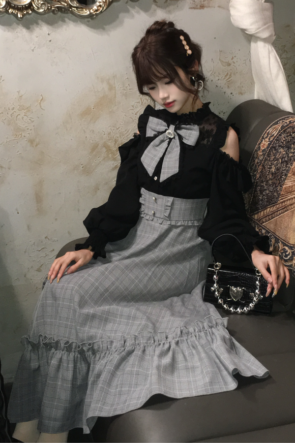 Mine Cute Bicolor Ribbon Dress