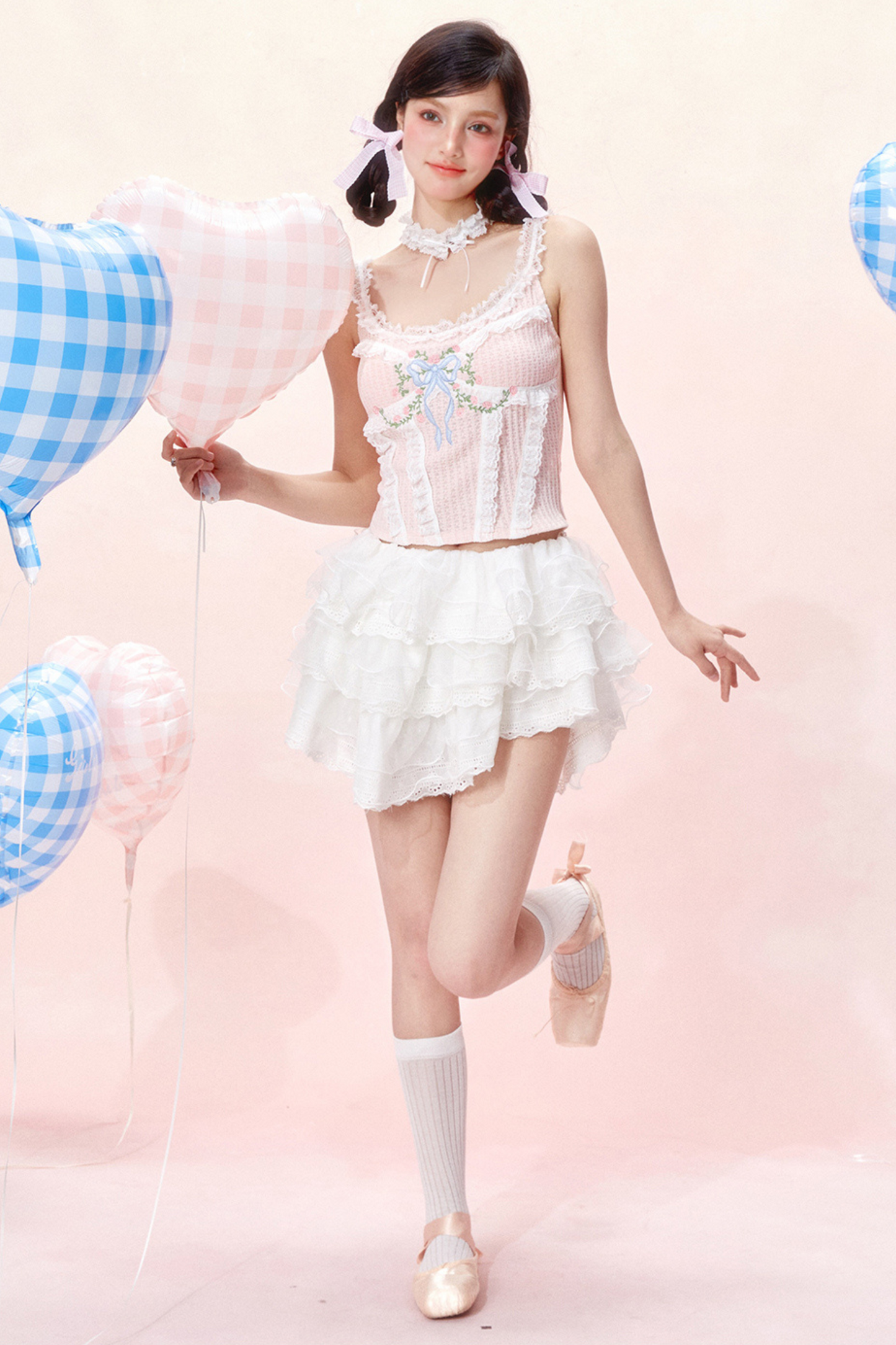 レーススイートリボンデザインコルセットトップス