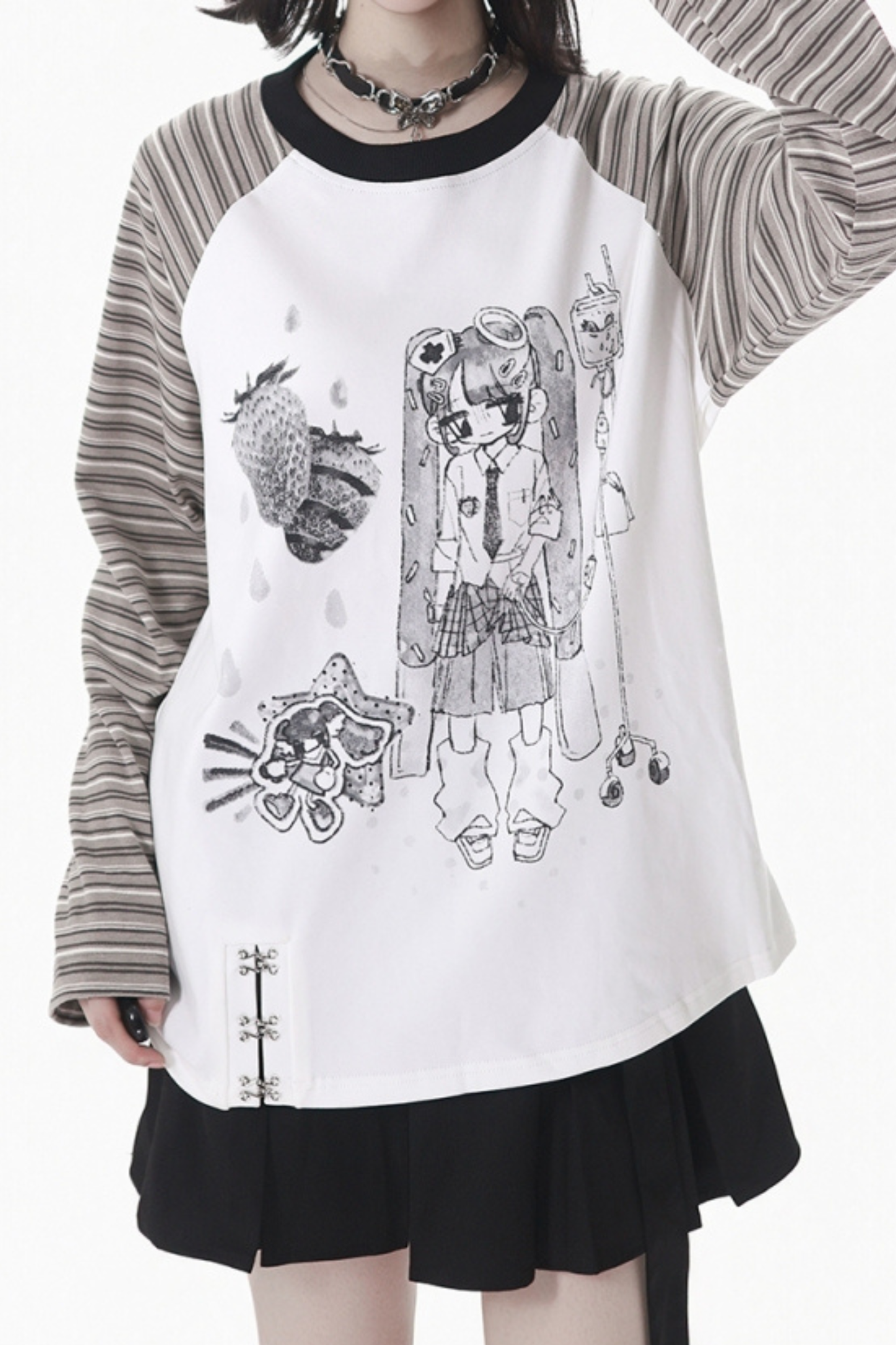 Patchwork Raglan Sleeve Top