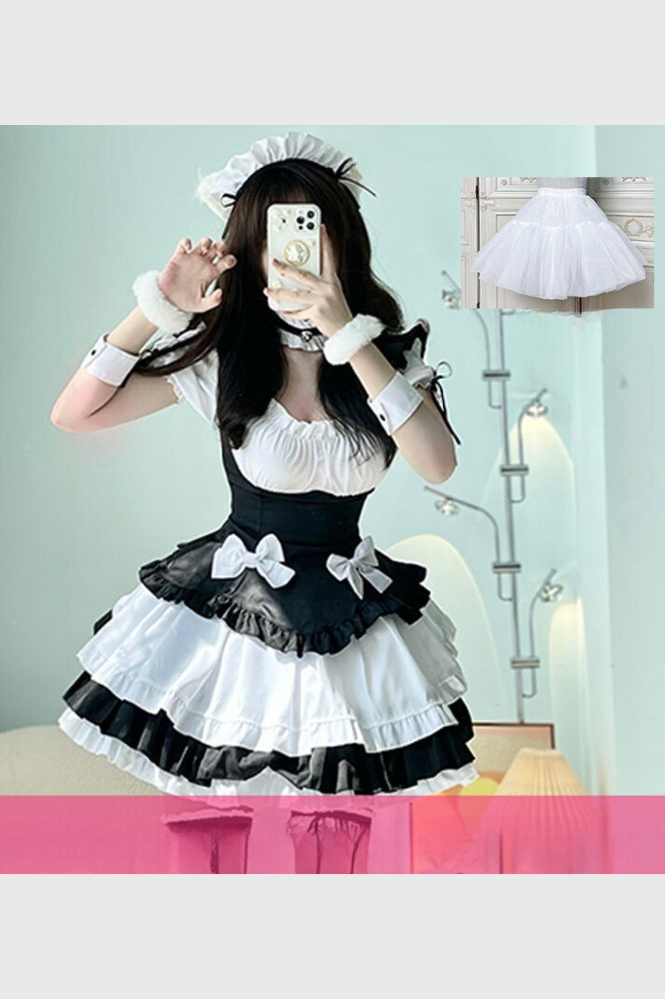 Lolita Black And White Maid Cosplay Set