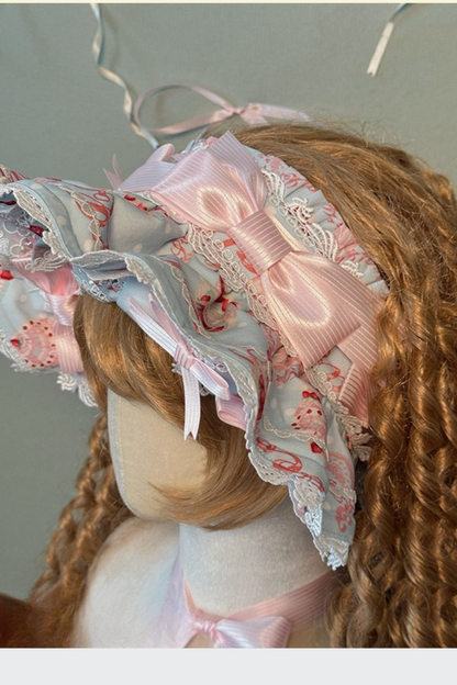 [Pre-order Deadline: July 8] Strawberry Series Bonnet + Ribbon Headband