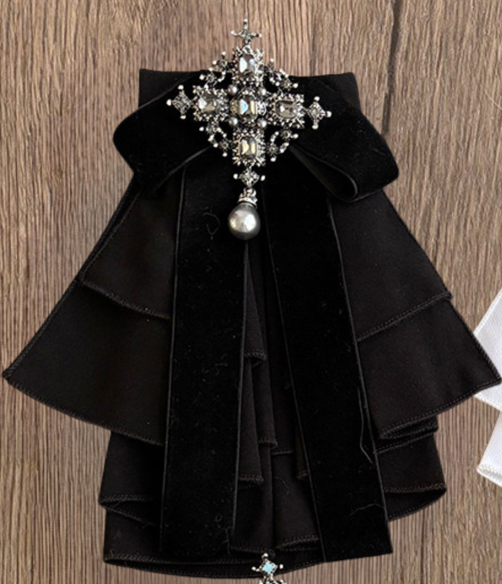 [Reservation Deadline: January 10th] nobles grand mansion 3.0 Series Jewel Stone Brooch Ruffle Bow Tie Accessory