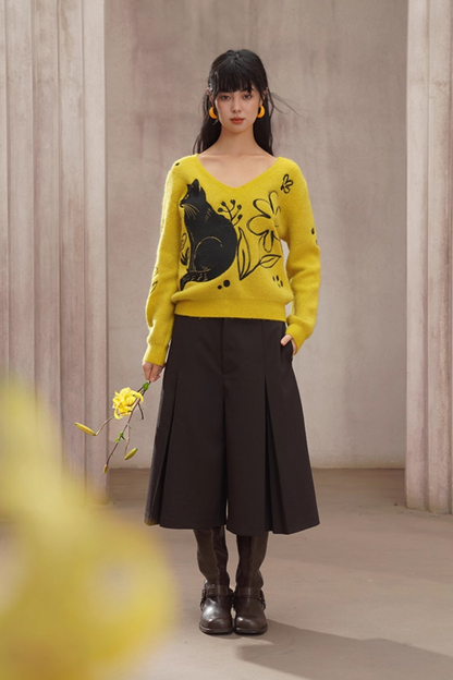 Cat Sweater Pullover Knit