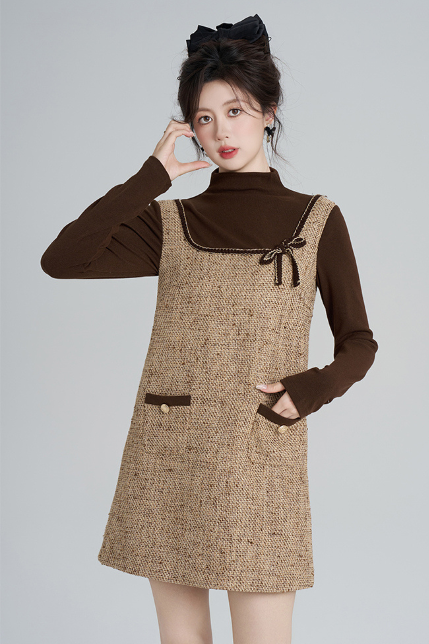 コーヒーカラードプレッピードレス