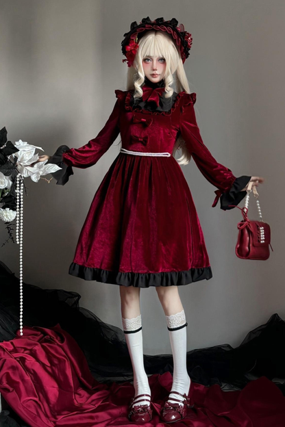 Gothic Dark Doll Dress + Bag