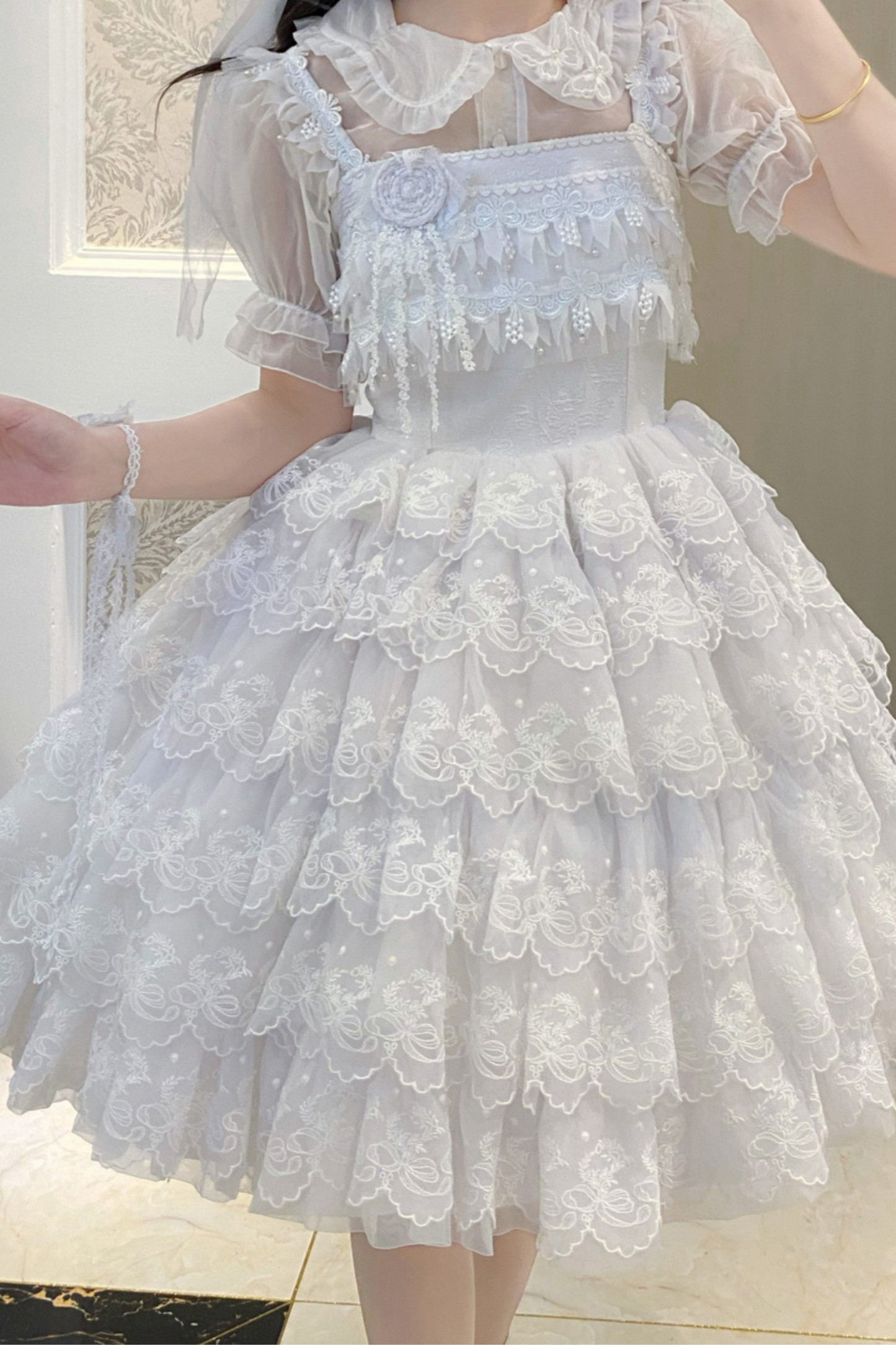 Whitey Tiered Lolita Skirt