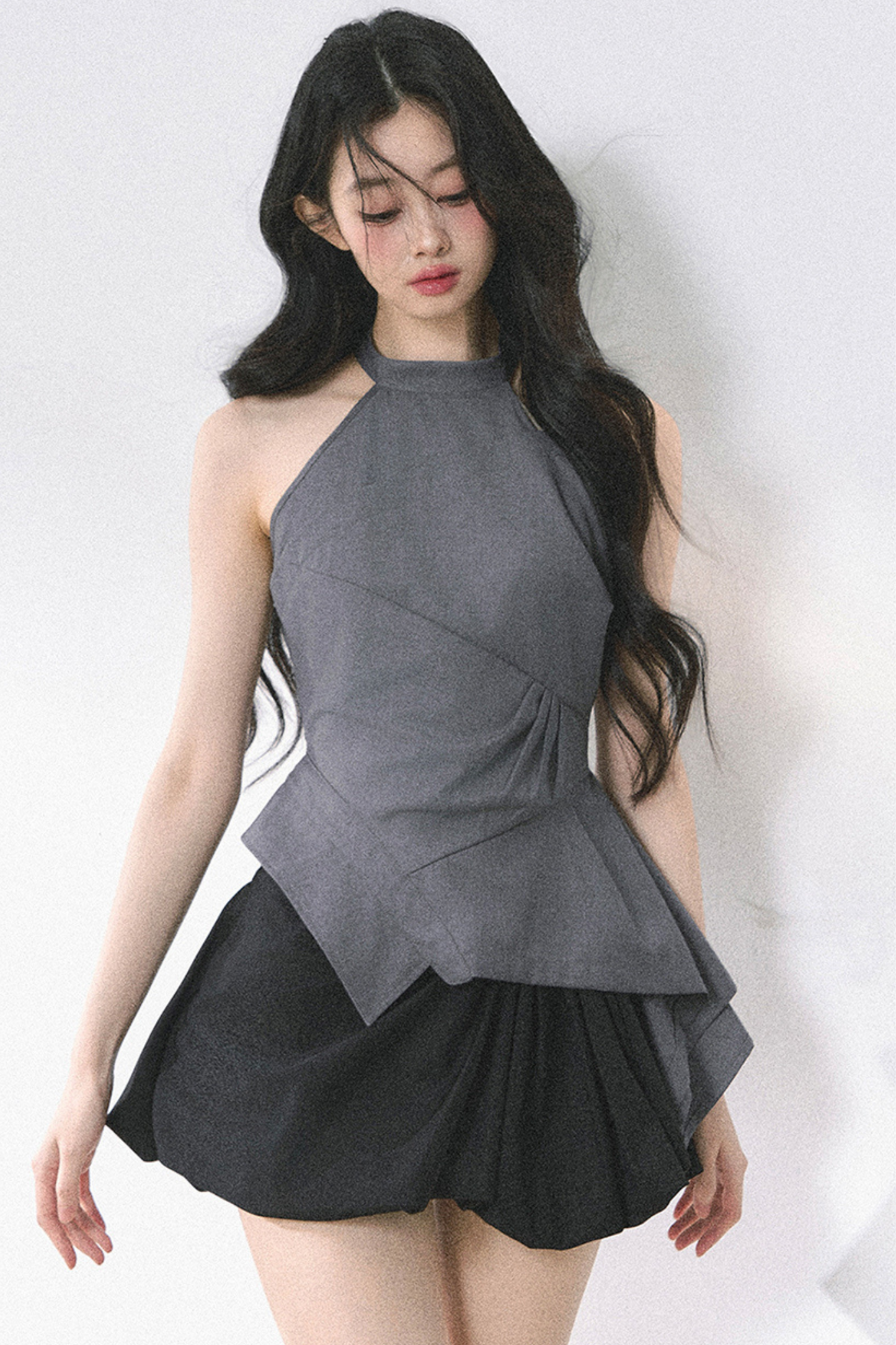 フレンチホットティーホルターネックトップス