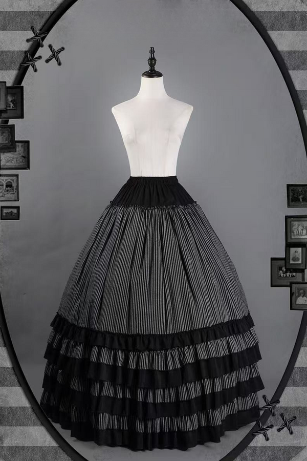 【予約商品】ダークストライプジスリーブシャツ＋コルセット＋スカート