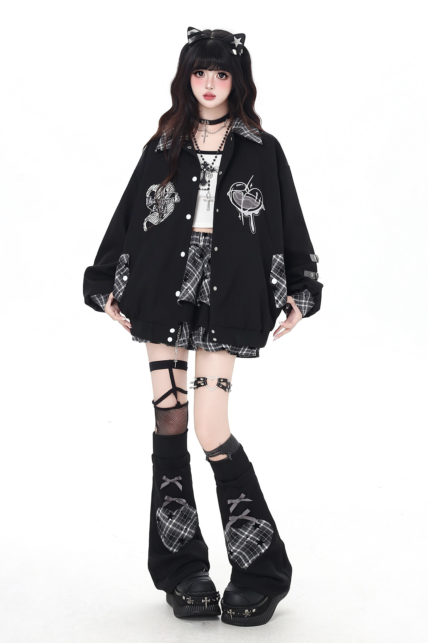 Dark Heart Contrast Casual Jacket