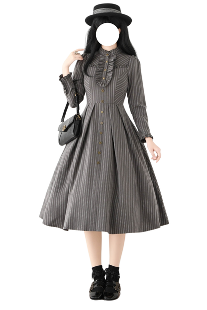 Forest Stripe Retro Lolita Dress