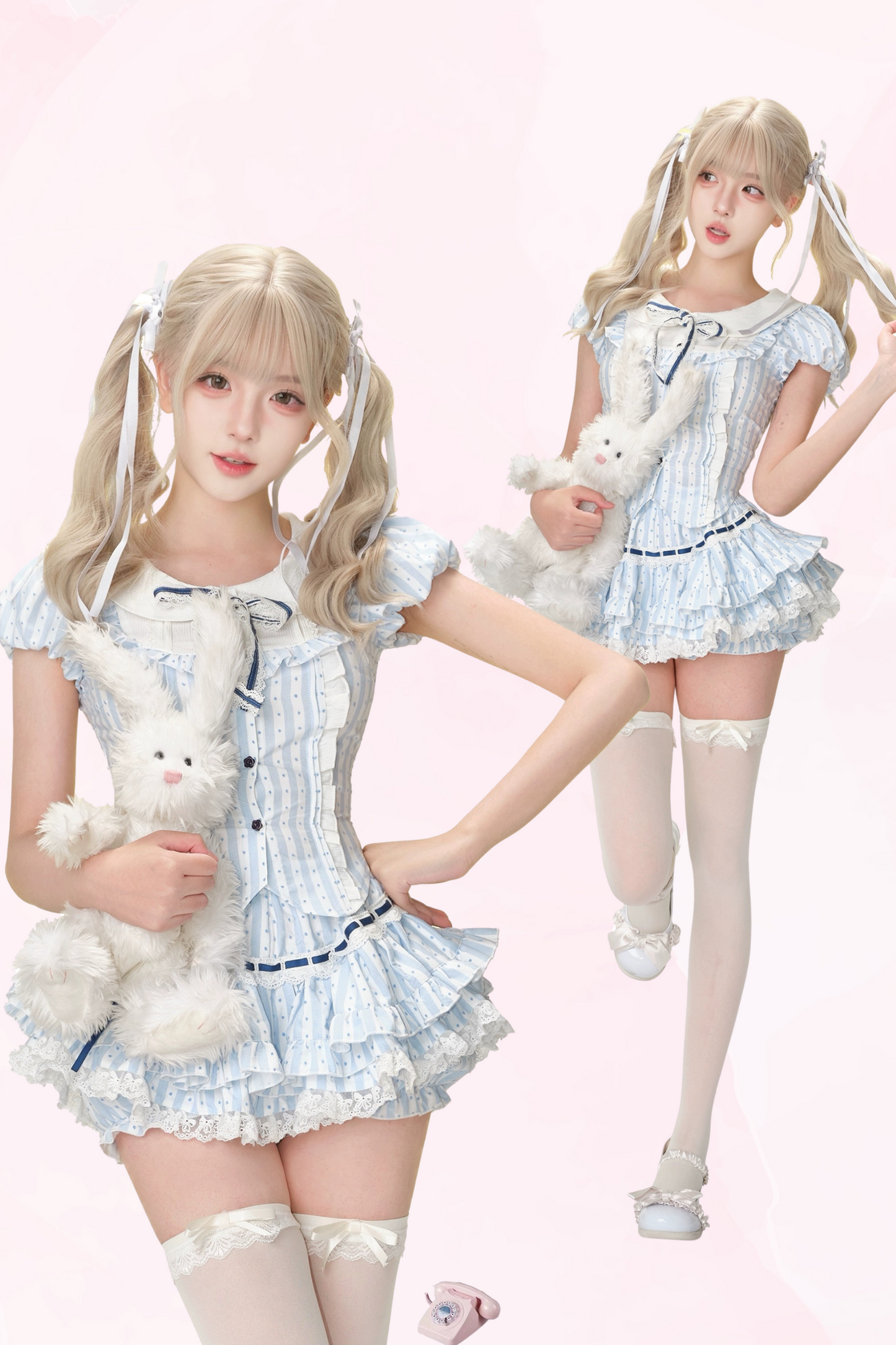 Coconut College Stripe Top & Cake Skirt