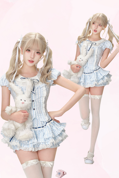 Coconut College Stripe Top & Cake Skirt