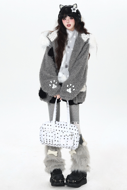 Cat Ear Fleece Hooded Outerwear