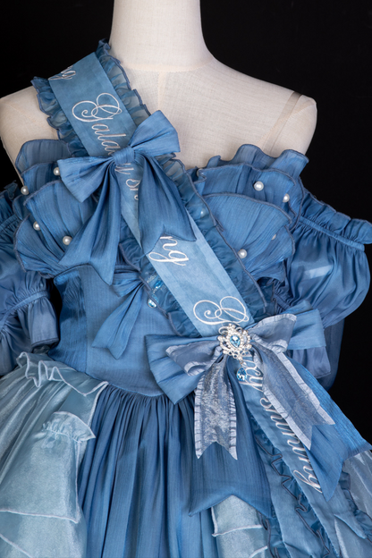 Blue Swing Fairy Puffy Dress + Sleeve + Ribbon