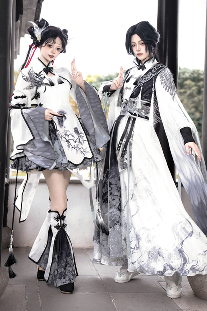 チャイナトップス+スカート+キャミソールドレス+レッグウォーマー