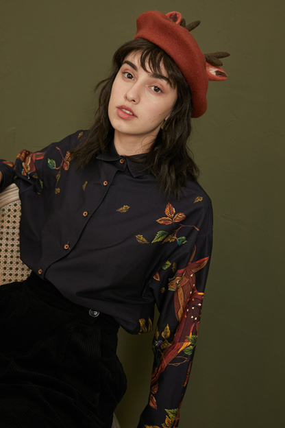 Elegant Fawn Print Shirt