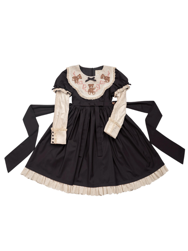 Lolita Teddy Bear Flap Race Puff Sleevin Ribondeless [Reservation Product]