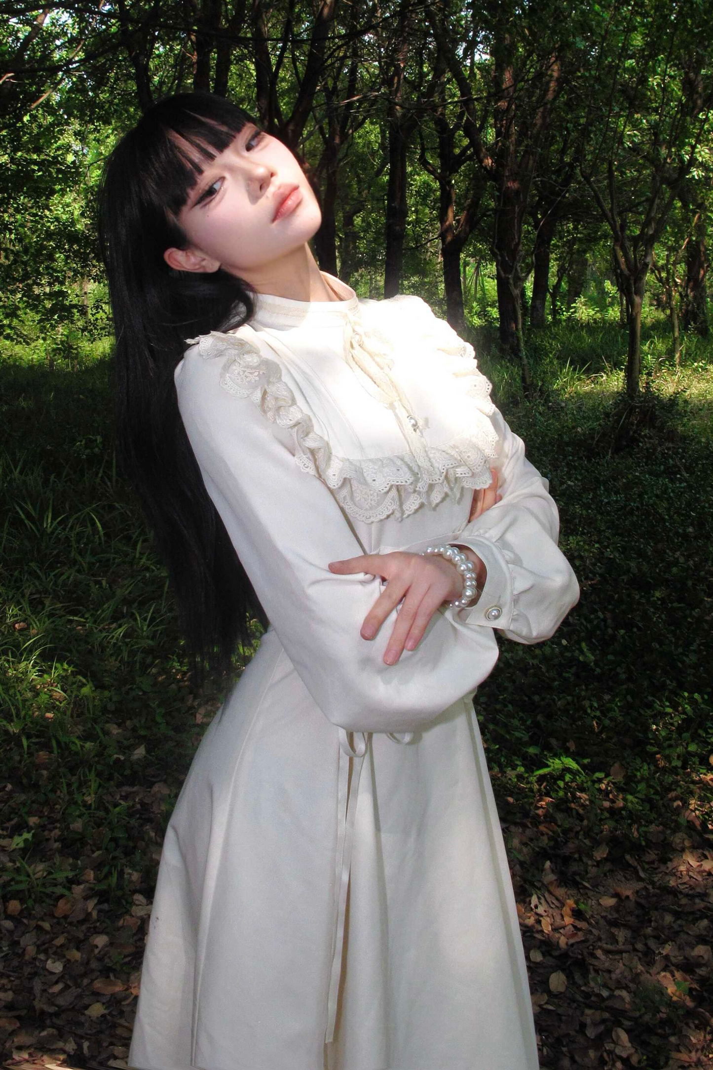 French Retro Elegant Lace Long Dress