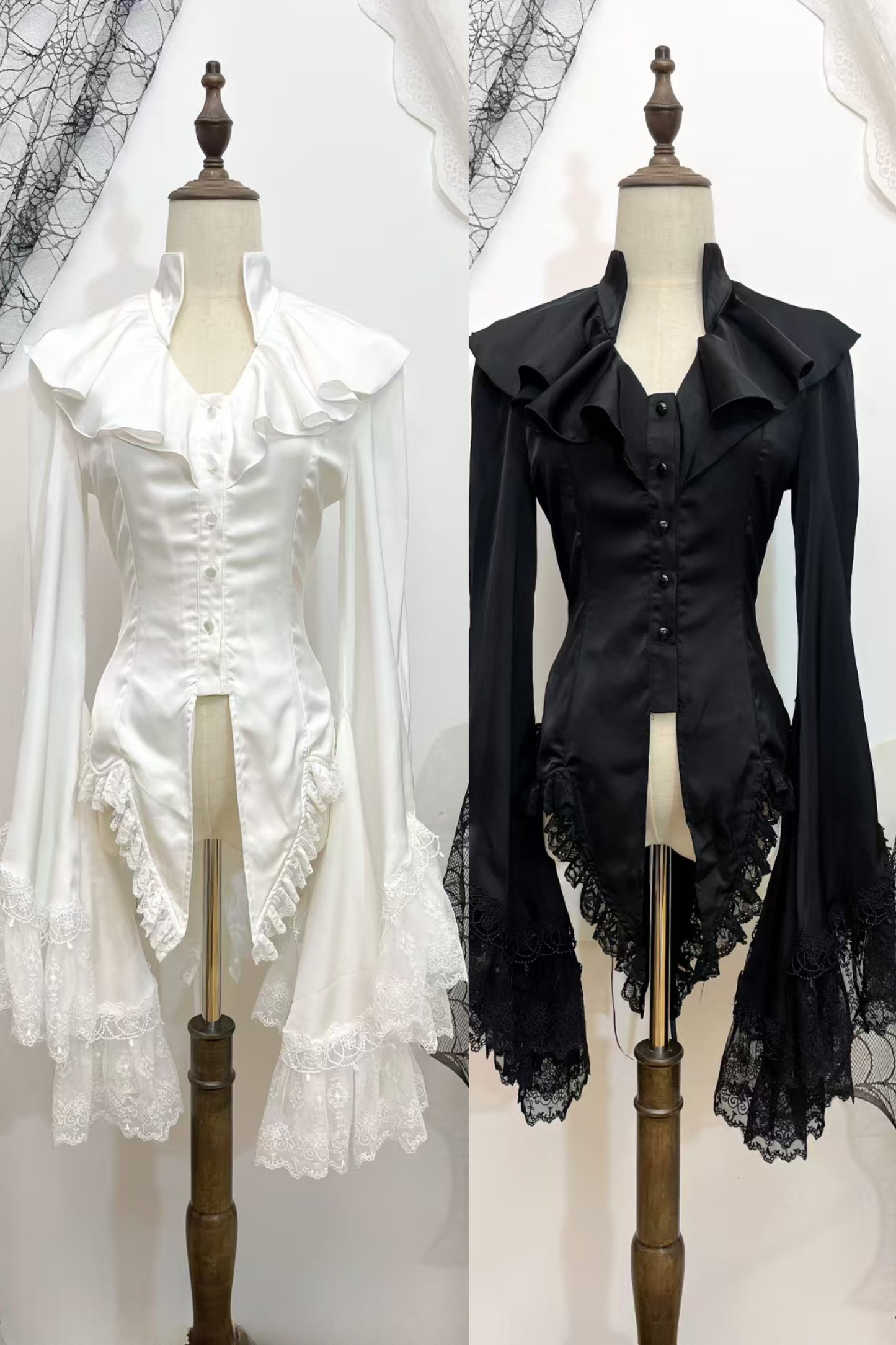 【12月20日予約締切】バタフライシャドースタンドカラーゴシックエレガントプリンスシャツ