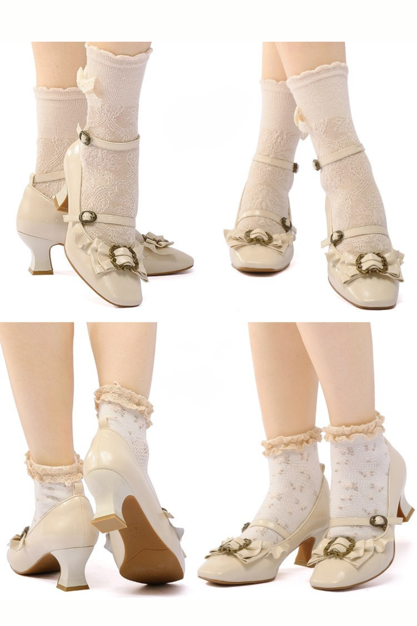 レザーリボンフリルロリータヒール