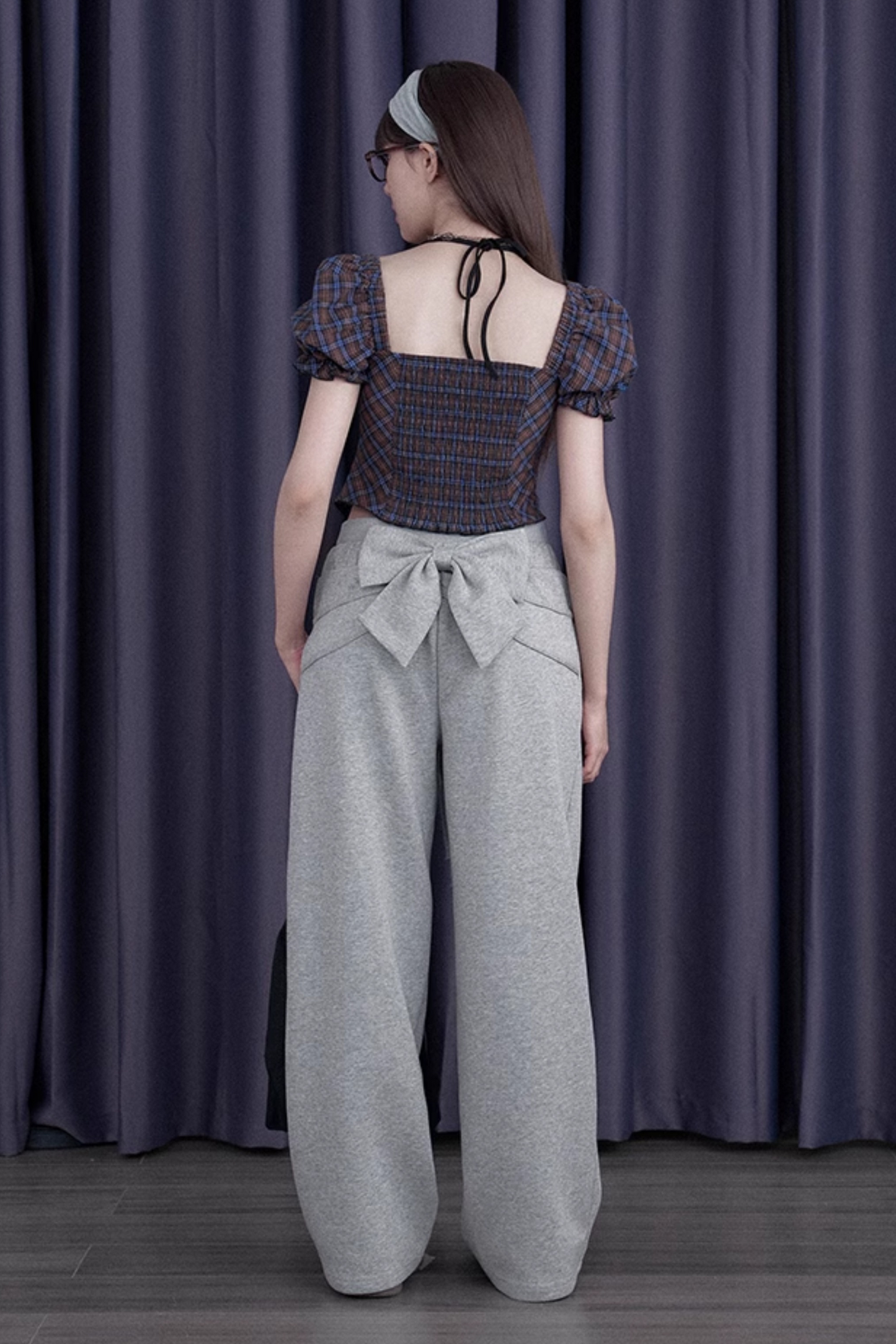 バッグリボンスウェットルーズパンツ