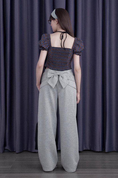 バッグリボンスウェットルーズパンツ