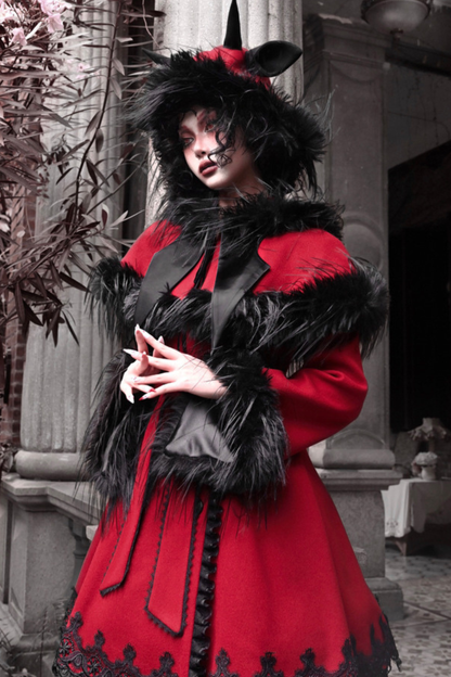 Gothic Carol Dark Cloak Bat Collar Coat