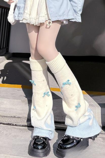 Milk gradation ribbon leg cover