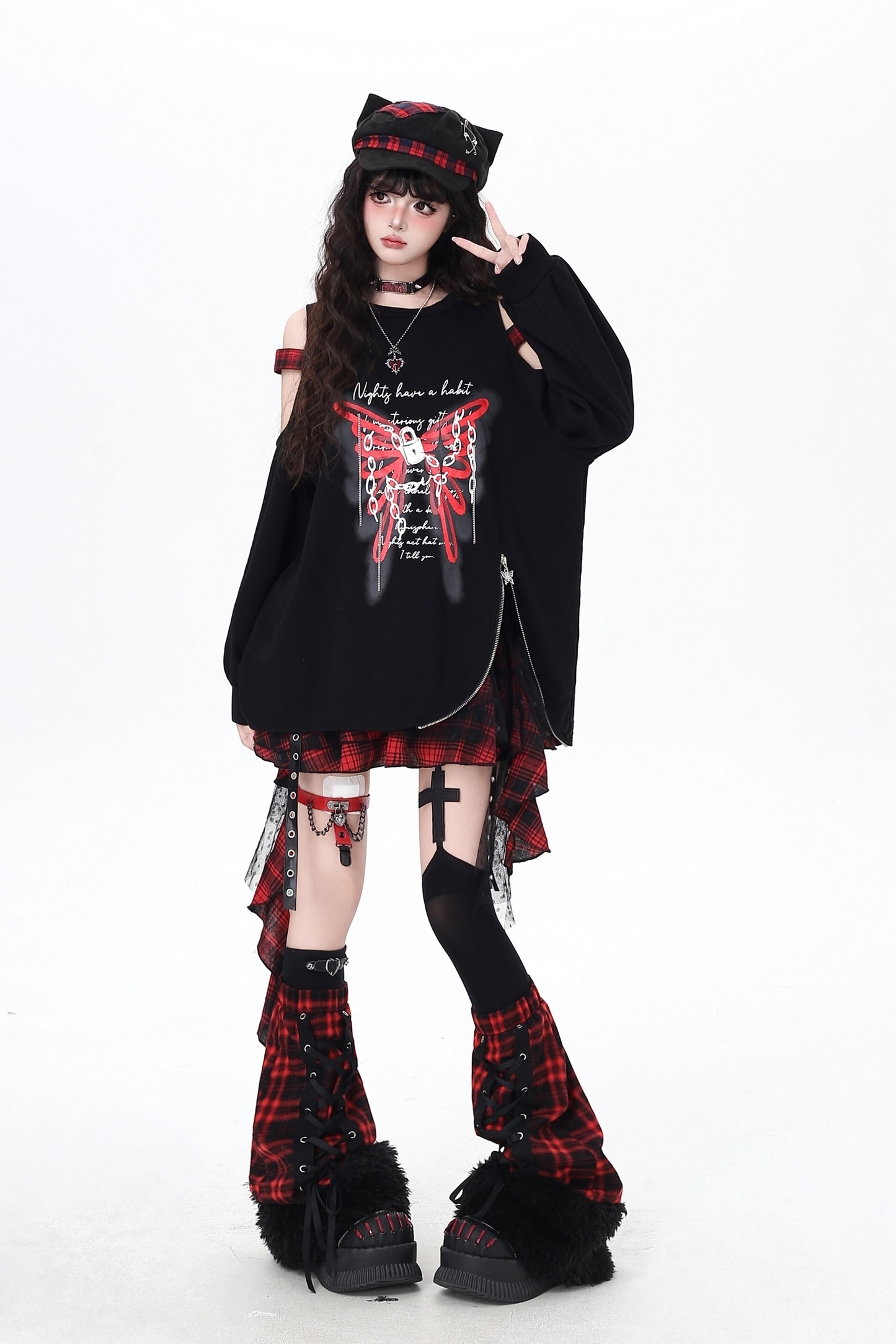 Butterfly Off-the-shoulder Design Loose Top