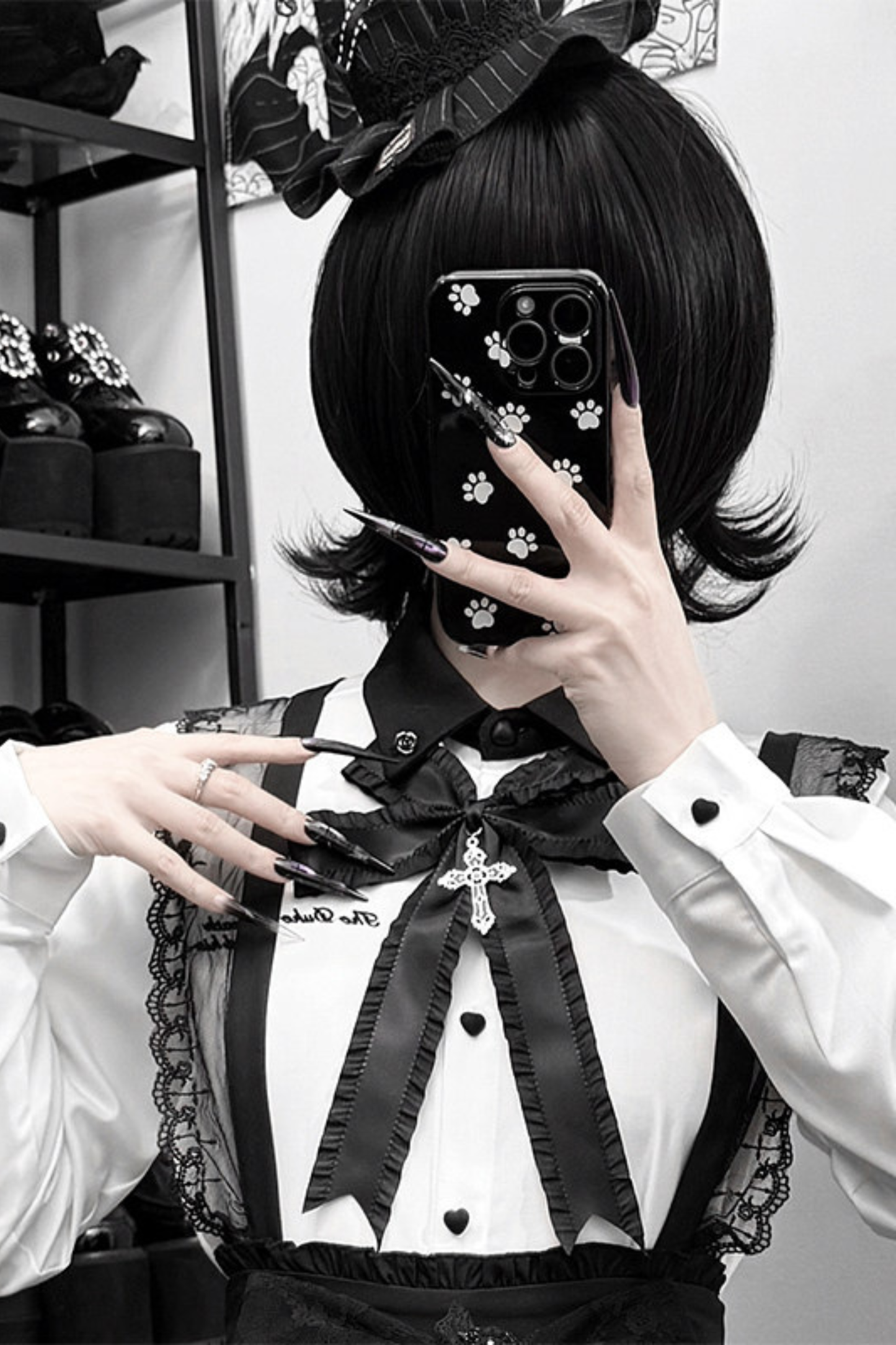 Dark Drape Shirt + Tulle Skirt