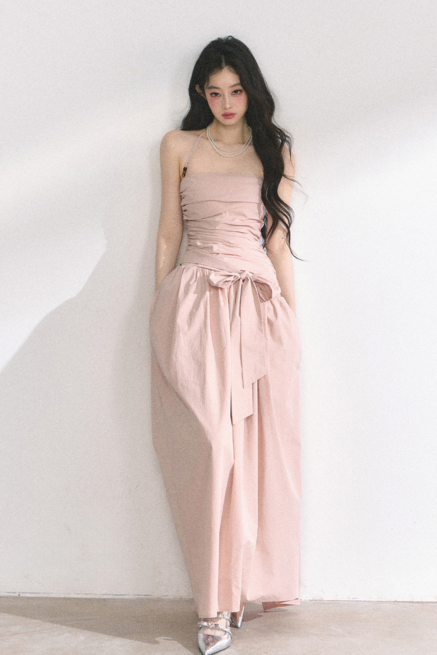 ホルターネックロングドレス