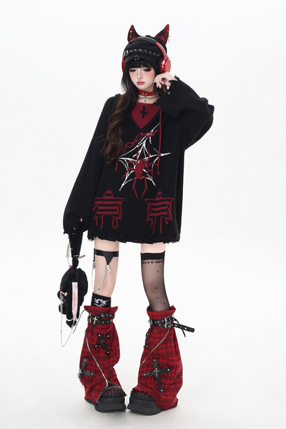 Subculture Faux Tooloos Hooded Tops