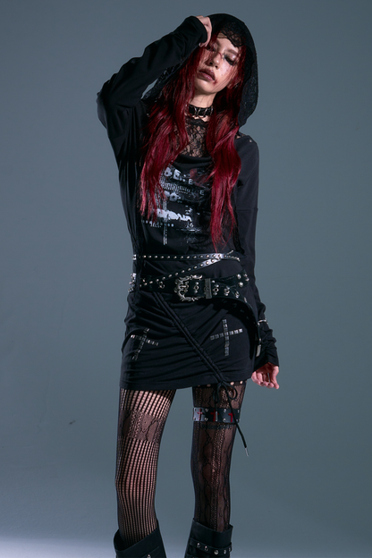 Garden Punk Lace Hooded Dress