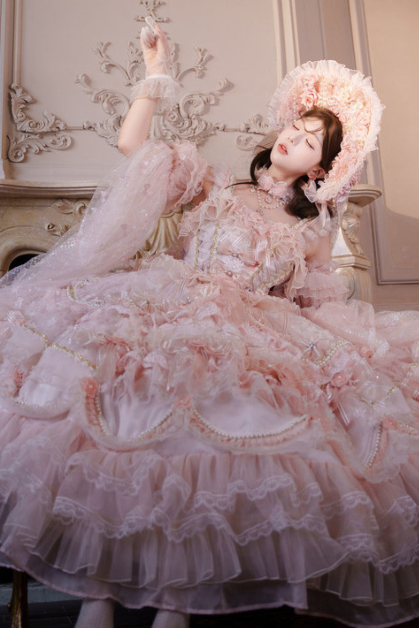 スイートフラワーゴージャスティーパーティーミディアムロリータドレス