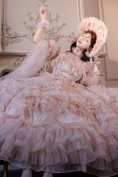 スイートフラワーゴージャスティーパーティーミディアムロリータドレス