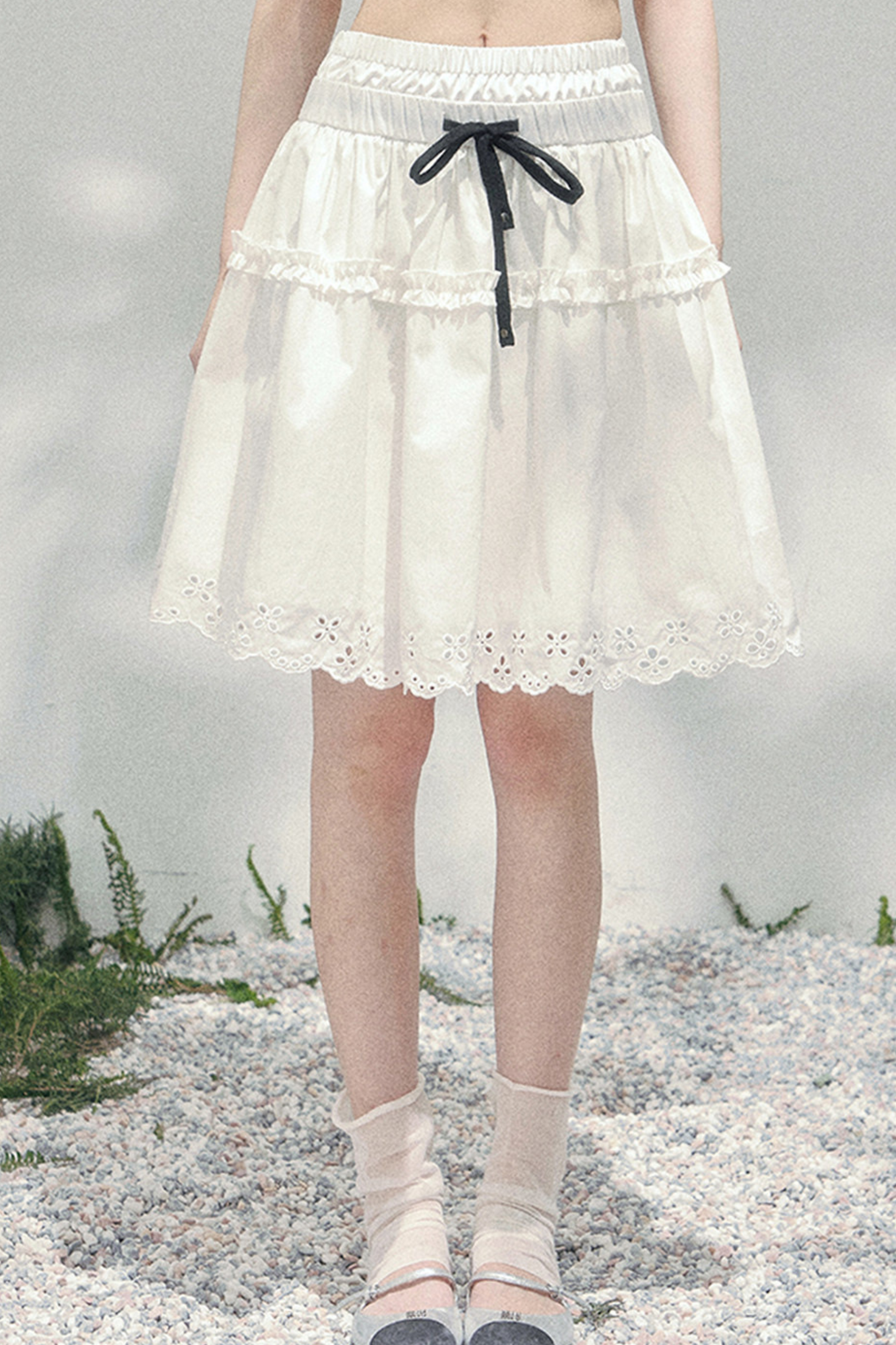 レーススイートティアードパフィースカート