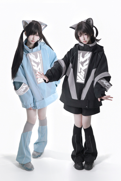Cyber Loose Jacket + Pants + Leg Warmers + Cat Ear Headband