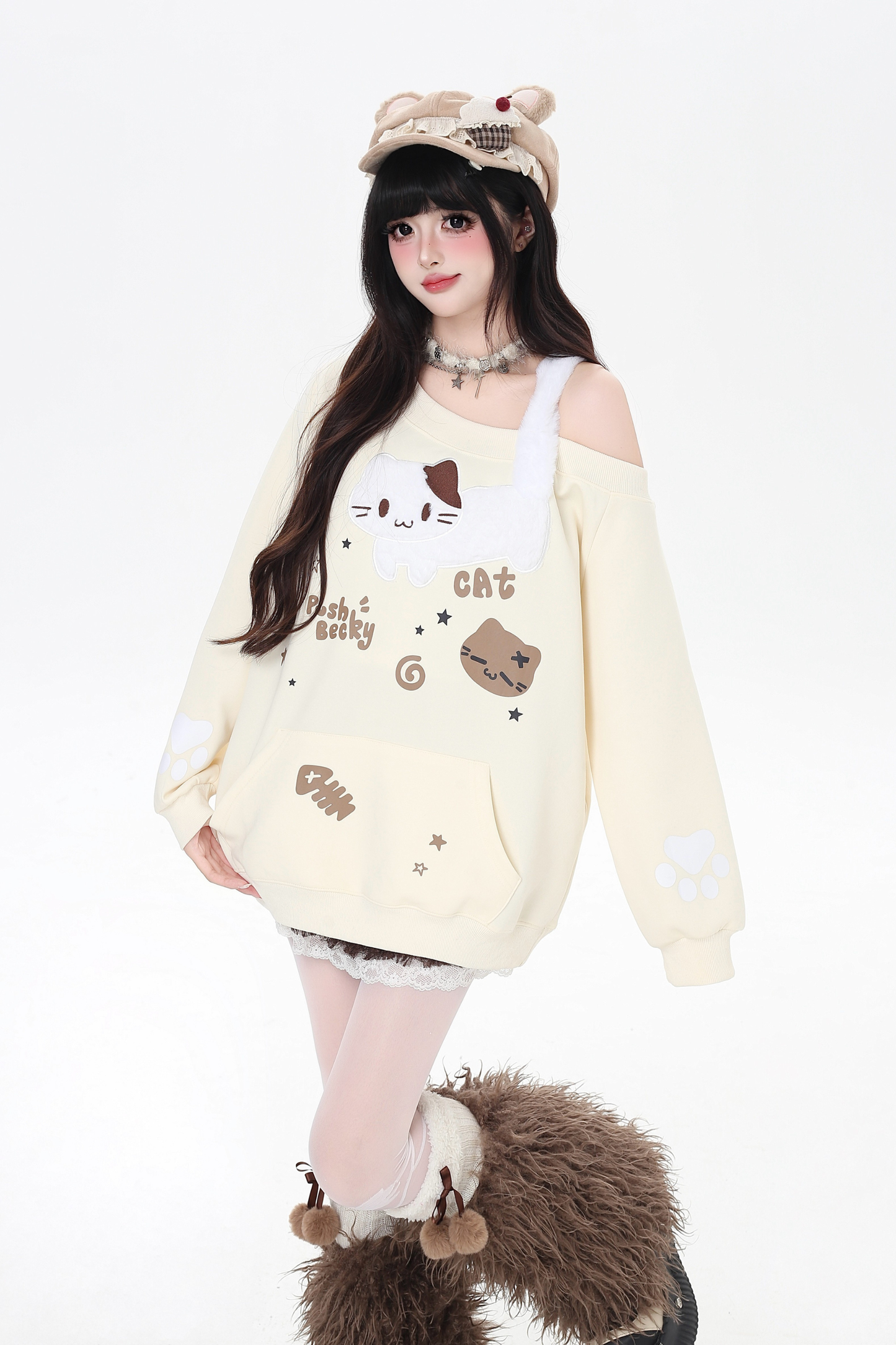 キャットワンショルダートップス