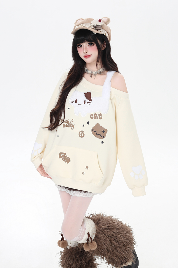 キャットワンショルダートップス